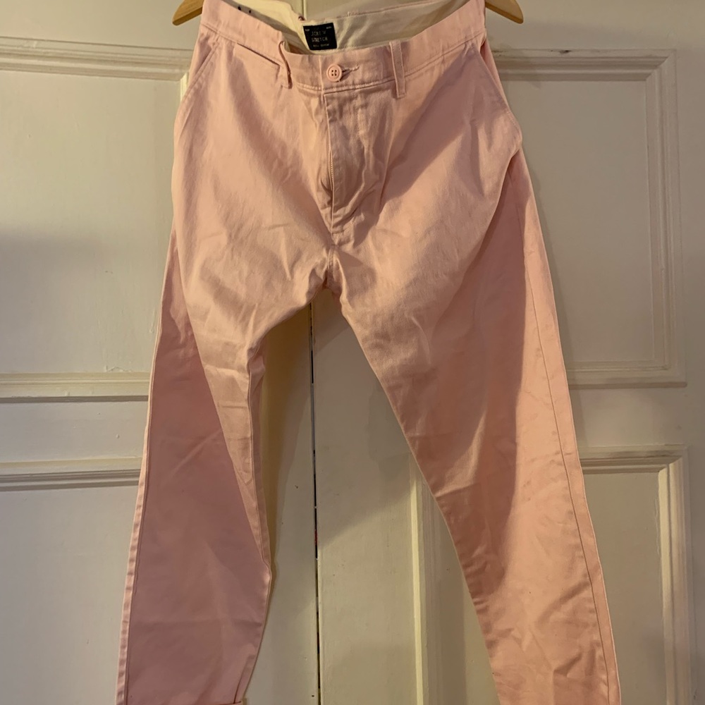Mens Soft Pink flat front chino’s
